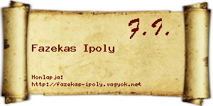 Fazekas Ipoly névjegykártya